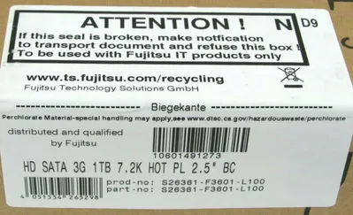 NEW SEALED FUJITSU S26361-F3601-L100 HARD DRIVE S26361F3601L100