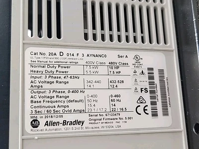 NEW Allen-Bradley 20AD014F3AYNANC0