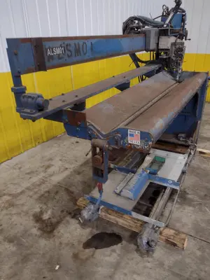 72" JETLINE SEAM WELDER WITH 3-WAY COPPER GROOVE BOTTOM CLAMP & MILLER COMPONENTS: STOCK #23642
