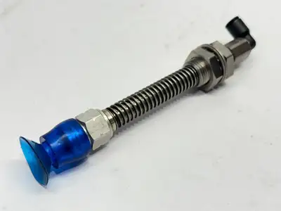 External Spring Vacuum Cup | Pneumatic  120mm Length 26mm Wide Suction Cups 1/4" OD - Used