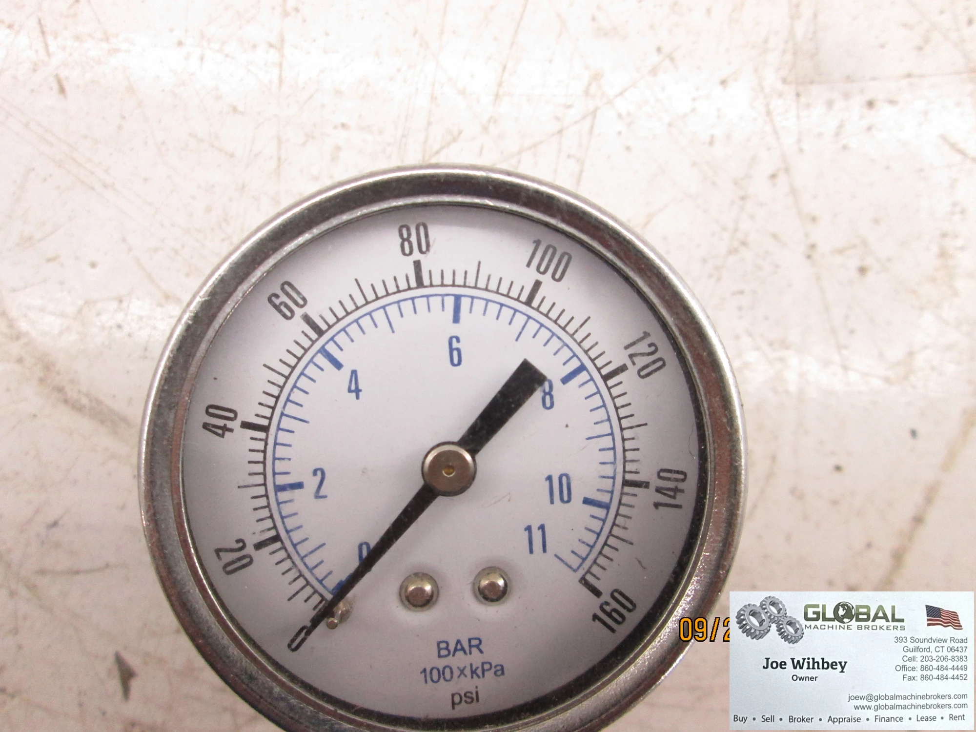 Global Industrial B4 Air Compressor Psi Gauge Max 160
