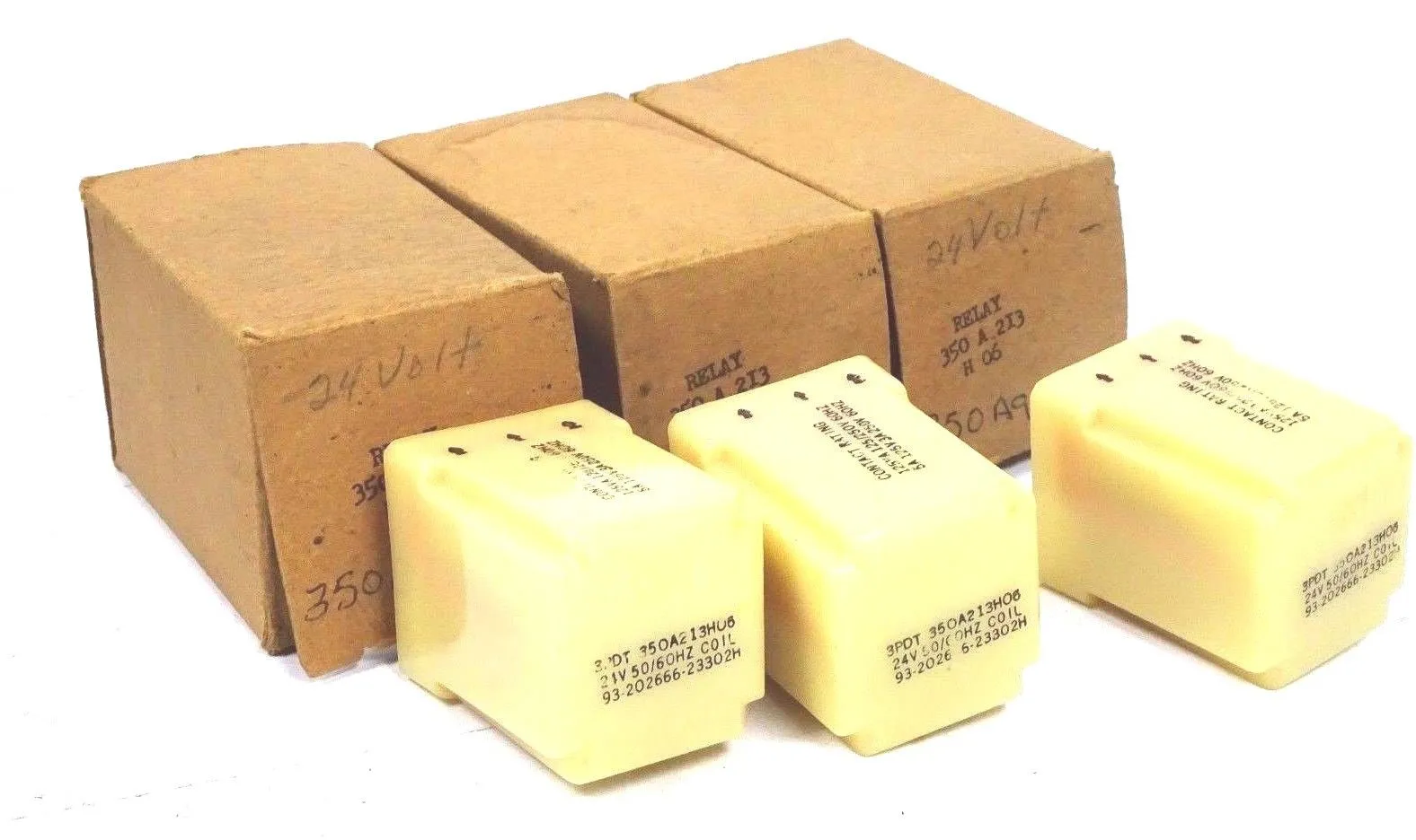 LOT OF 3 NEW RBM CONTROLS 3PDT 350A213H06 RELAY COILS