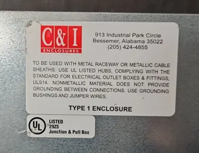 C&I Enclosures C-10104SCK0 Type1 Galv Screen (BIN142)