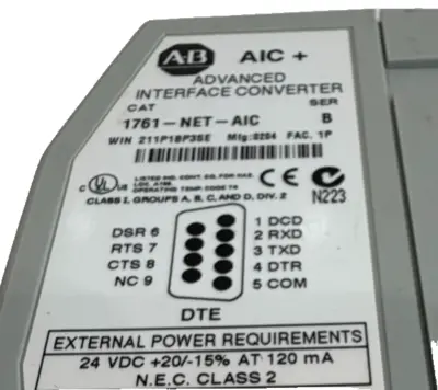 ALLEN BRADLEY 1761-NET-AIC INTERFACE CONVERTER 1761NETAIC NEW, SURPLUS
