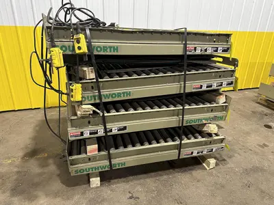 3800 LBS X 60" X 42" SOUTHWORTH HYDRAULIC SCISSOR LIFT TABLE WITH ROLLER CONVEYOR TOP, 110 VOLT: STOCK #20892