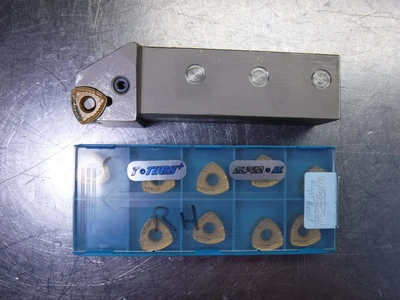 Ingersoll 1.25" Indexable Lathe Tool Holder HBXNR20-55D w/ 9 Inserts (LOC1879B)