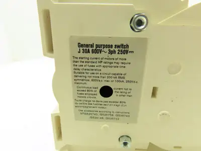 Socomec Fuserbloc J30A Through Door Fusible Disconnect Switch