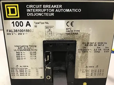 USED SQUARE D FAL361001590J