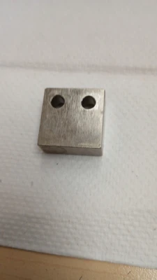 USED Misumi Stopper Block 40HRC 1045 Carbon Steel Counterbored