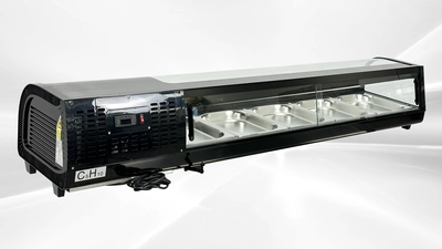 171-0300 71" Self Contained Sushi Curved Glass Cooler Case