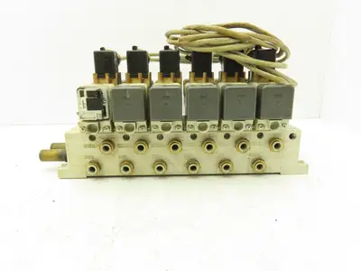 SMC VQ7-6-FG-D-3Z Double Solenoid Valve 6-Station Manifold Assy 5/2-way 24VDC