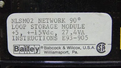 Bailey Controls NLSM02 Network 90 Loop Storage Module Used