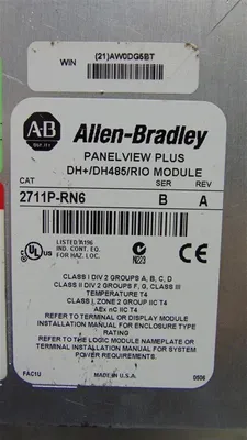 Allen Bradley 2711P-K15C6B1 PanelView Plus 1500 Operator Interface Ser. A Used