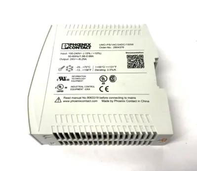 USED PHOENIX CONTACT PRIMARY SWITCHED UNO POWER SUPPLY UNO-PS/1AC/24DC/150W