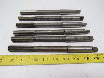MORSE/CLEVELAND/BF 5/8" #2 MT Straight Flute Chucking Reamers Mixed Mfg Lot/5