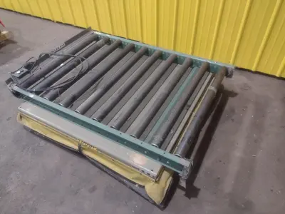 4000 LBS X 60" X 30" SOUTHWORTH MODEL #LS4-36 HYDRAULIC SCISSOR LIFT TABLE WITH ROLLER TOP, 110 VOLT: STOCK #20917