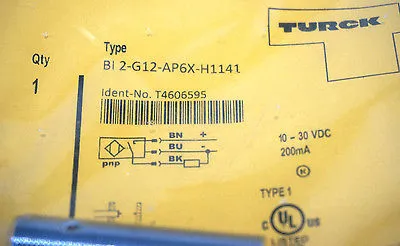 NEW SEALED TURCK ELEKTRONIK BI2-G12-AP6X-H1141 PROXIMITY SENSOR BI2G12AP6XH1141