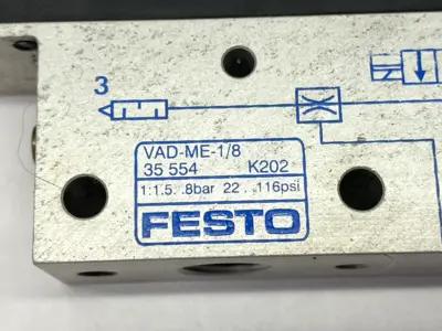 USED FESTO VACUUM GENERATOR 35554 MISSING SCREWS