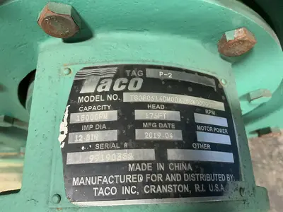 Used 2019 TACO INC TS080614DM0DA3B2M000000 Pumps Ohio US | HGR 24 #1764684