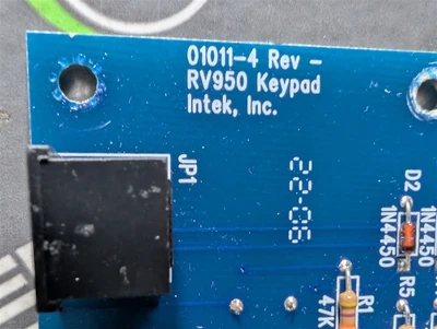 Intek 01011-4 RV950 RheoVac Keypad PCB Assembly Used