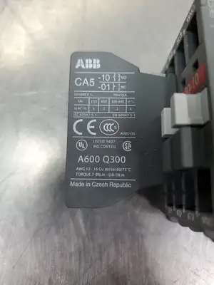 ABB A123010 28A 1000V Contactor w/CA510 Auxiliary Contact. 4A43