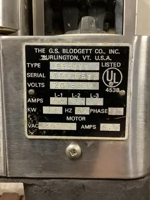 USED Blodgett EF-111