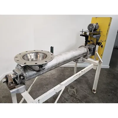 Used 1HP Goodman Conveyor 6" Stainless Steel Industrial Tubular Screw Feeder