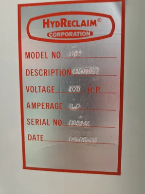 1982 HYDRECLAIM grinder Reprocessing Equipment, Grinders | Mark One Machinery (5)