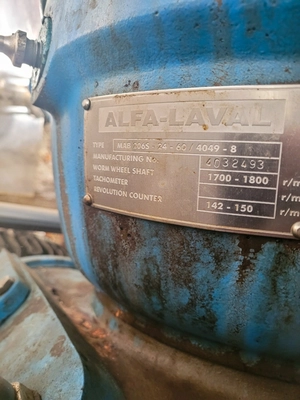 (2) Alfa-Laval MAB 206S-24 biodiesel purifiers, SS.