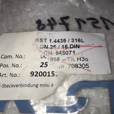 NEW Festo KST 1.4435/316L DN25/15 DIN