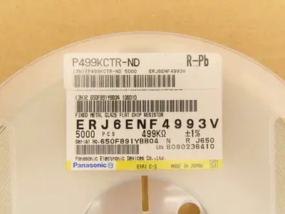 Panasonic ERJ-6ENF4993V Chip Resistor Tape And Reel 499 kOhms ± 1% 5000 Pcs