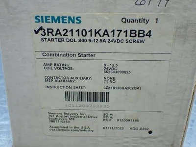 New | in-Stock SIEMENS 3RA21101KA171BB4 Starters Ohio US | HGR 24 #1070273