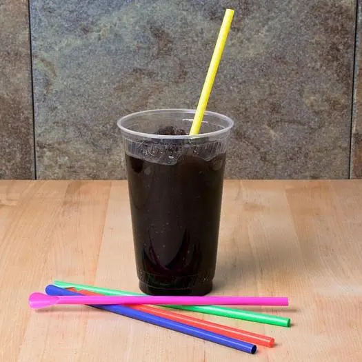 8" Boldly-Colored Spoon Straws - 10,000 / Case