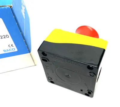 New | in-Stock BACO 224 220 Emergency Control Switch Station, Maintained, 2 NC, 40mm Industrial Controls Michigan US | Maverick Industrial Sales #1514690