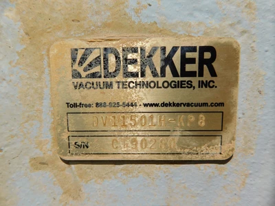 Used DEKKER _UNKNOWN_ Vacuum Pumps Ohio US | Equipment Recovery Corp. #1329745