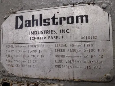 USED DAHLSTROM 400-20 OB