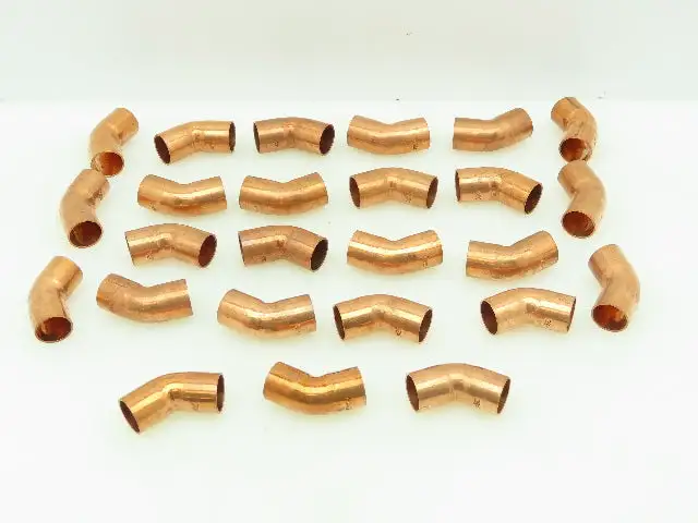 JKW 606 Wrot Copper 45° Elbow Tube Fitting 1/2" CxC  Lot of 25