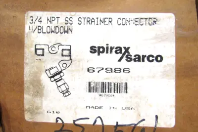 NEW SPIRAX SARCO 67986 STRAINER CONNECTOR 3/4"