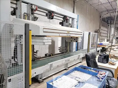 USED 2008 HOMAG / LIGMATECH MDE 200 FEED THROUGH CASE CLAMP