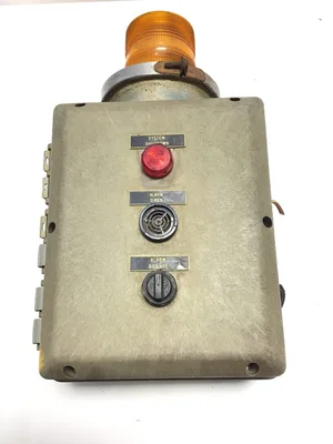 Vintage Industrial Alarm Control Box w/ Strobe Light & Siren