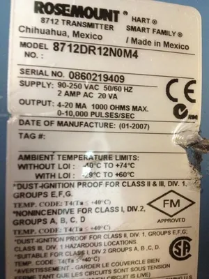 USED Rosemount 8712DR12NOM4