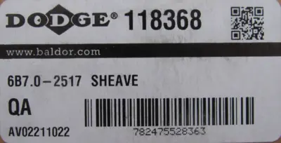 NEW DODGE 118368 SHEAVE 6B7.0-2517