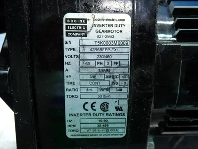Used BODINE ELECTRIC CO. 42R6BFPPFX1 Motors (misc) Ohio US | HGR 24 #734880