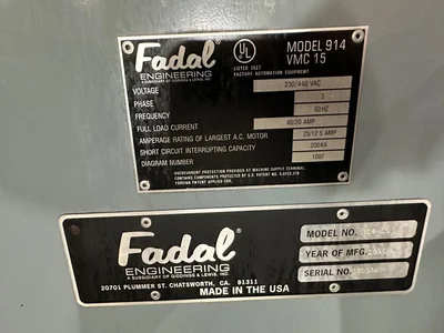 Used 1995 FADAL VMC-15XT Vertical Machining Centers Ohio US | McKean Machinery Sales #1452731