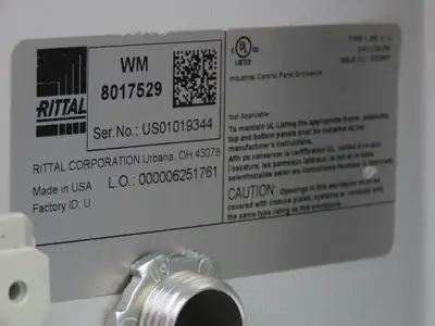 Rittal WM 8017529 Electrical Enclosure 16x12x6" Hubbell Connectors