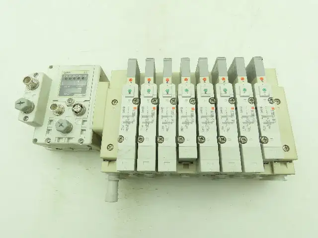 SMC SV Series 8-Station Manifold w/EX600 Serial Interface 24VDC Solenoid Valves