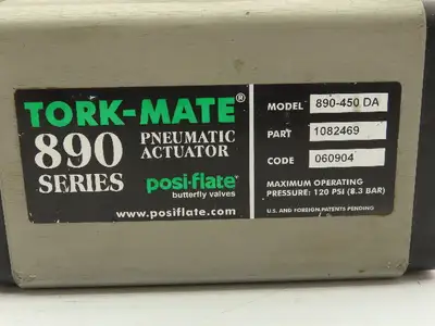 Posi-Flate 890-450 DA Tork-Mate 890 Pneumatic Dbl Acting Valve Actuator 120 PSI