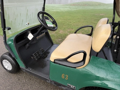 (1) 2019 E-Z-Go EFI golf cart with a Kawasaki gas engine, model 657061G01, includes canopy, fold-dow...