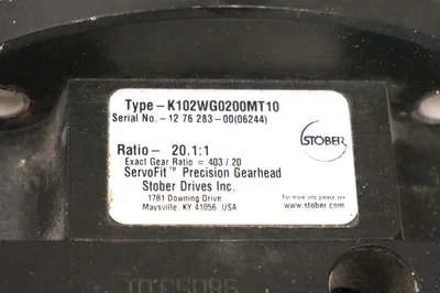 STOBER K102WG0200MT10 SERVOFIT GEARHEAD 20.1:1 RATIO