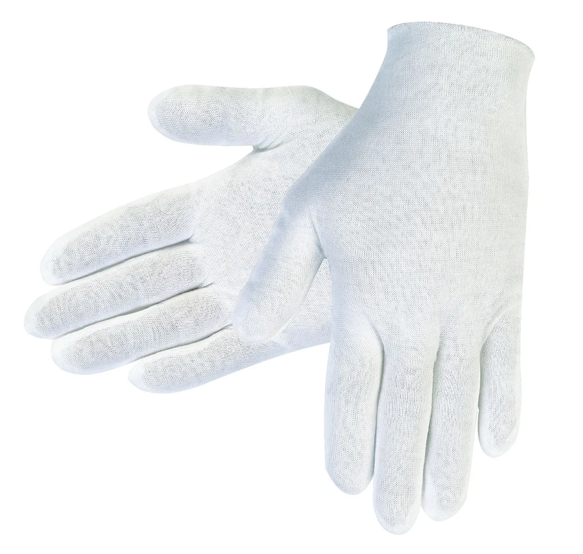 MCR Safety White Inspectors Lisle Cotton Gloves Size Large 1 Dozen